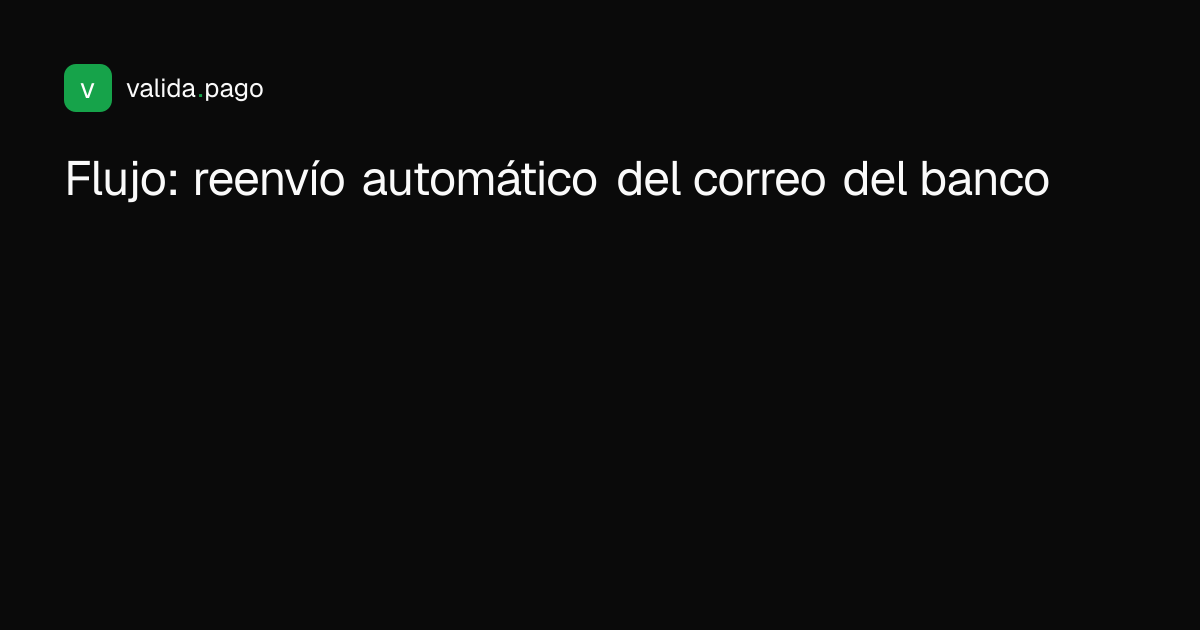 Diagrama de pasos para reenviar correo del banco automáticamente usando filtros en Gmail u Outlook